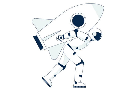 A Man in a White Suit Holding a Rocket: Visual Impact in Motion