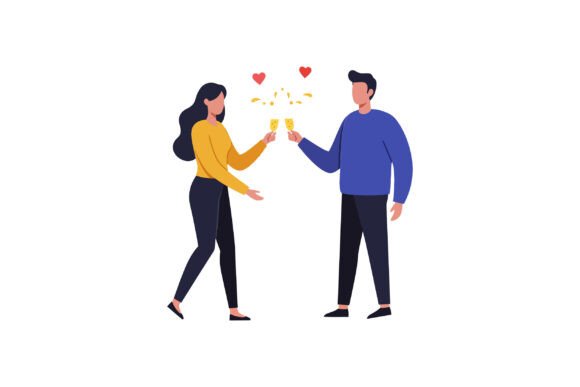 Couple Enjoying a Toast with Champagne G: More Than Just a Font