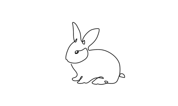 Dynamic Appeal: Pet Rabbit Outline Motion Graphics