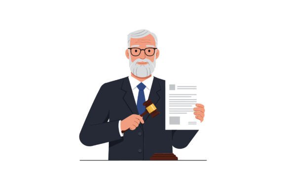 Judge Holding Gavel and Document in Flat: A Designer's Verdict