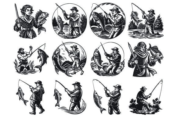 Mastering Visual Storytelling with a Fishing Silhouette Bundle