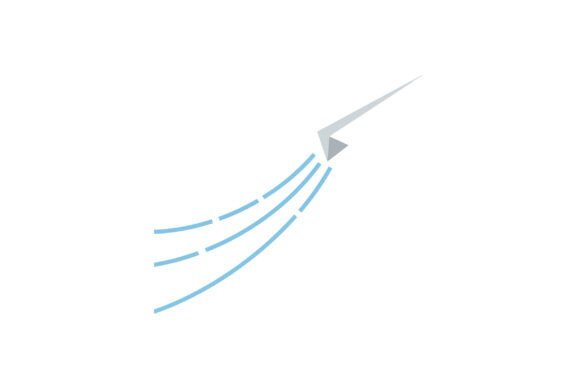 Paper Airplane Flying with Trailing Blue: Motion in Typography