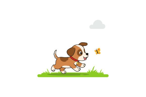 Playful Puppy Chasing a Butterfly in Fla: A Font Full of Life